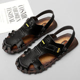 Men Summer Micro Leather Daily Sandals