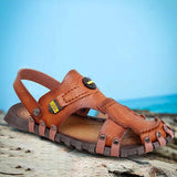 Men Summer Micro Leather Daily Sandals