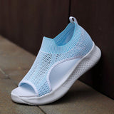 Women Daily Summer Flat Knit Fabric Athletic Sandals