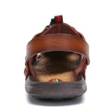 Men Summer Beach Leather Flat Sandals