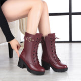 Women's Winter High-heeled Warm Martin Boots