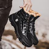 Men's Winter Outdoor Non Slip High Top Snow Black Boots