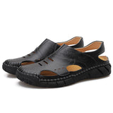 Men Summer Cowhide Leather Daily Sandals