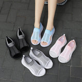 Women Daily Summer Flat Knit Fabric Athletic Sandals