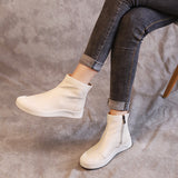 Women's Winter Genuine Leather Flat Ankle Boots