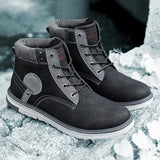 Men’s Winter Cow Leather Warm Lining Outdoor Casual Ankle Boots