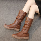 Women Leather Mid Calf Boots