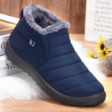 Men's Winter Waterproof Warm Fur Slip On Ankle Boots