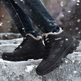 Men's Winter Outdoor Lace-up Casual High-Top Round Head Warm Snow Boots