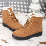 Women Pure Color Warm Winter Snow Boots