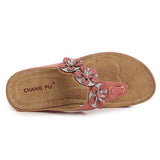 Women Flowers Thong Thick Sole Sandals