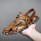 Men Summer Micro Leather Daily Sandals