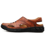 Men Summer Cowhide Leather Daily Sandals