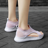 Women Daily Summer Flat Knit Fabric Athletic Sandals