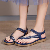 Women Comfortable Flat Heel Summer Elastic Band Chunky Sole Sandals