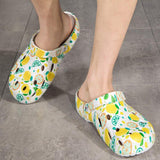 Women Casual Summer Flowers Pattern Comfortable Closed Toe Beach Sandals