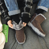 Men's Winter Comfy Soft Suede Fabric Warm Lining Wearable Snow Boots