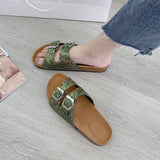 Women's Flip Flop Buckle Slip-On Summer Casual Slippers