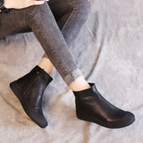 Women's Winter Genuine Leather Flat Ankle Boots