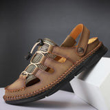 Men's Sandals Sewing Velcro Round Toe Shoes