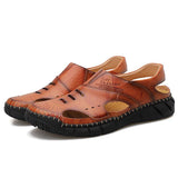 Men Summer Cowhide Leather Daily Sandals