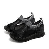 Women Daily Summer Flat Knit Fabric Athletic Sandals