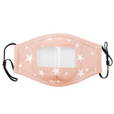 Cotton Face Mask with Anti Fog Clear Window Face Covering For Child