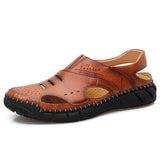 Men Summer Cowhide Leather Daily Sandals