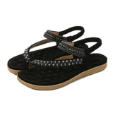 Women Comfortable Flat Heel Summer Elastic Band Chunky Sole Sandals