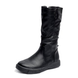 Women Leather Mid Calf Boots