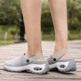 Women's Medium-heeled Casual Sandals Slippers Breathable Mesh Running Shoes