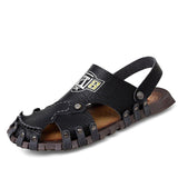 Men Leather Flat Heel Summer Daily Sandals