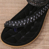 Women Comfortable Flat Heel Summer Elastic Band Chunky Sole Sandals