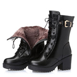 Women's Winter High-heeled Warm Martin Boots