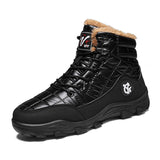 Men's Winter Outdoor Non Slip High Top Snow Black Boots