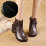 Women's Winter Boots Genuine Leather Shoes Handmade