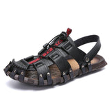 Men Summer Beach Leather Flat Sandals