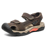 Men's Outdoor Cowhide Leather Flat Sandals