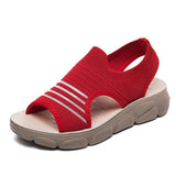 Women Summer Daily Knitted Fabric Chunky Sole Sandals