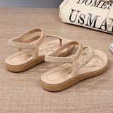 Women Comfortable Flat Heel Summer Elastic Band Chunky Sole Sandals