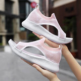 Women Daily Summer Flat Knit Fabric Athletic Sandals