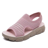 Women Summer Daily Knitted Fabric Chunky Sole Sandals