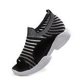 Women Summer Knitted Fabric Open Toe Sandals