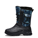 Men's Winter Waterproof High Top Camouflage Anti-Skid Snow Boots