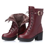 Women's Winter High-heeled Warm Martin Boots