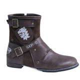 Men's Western Zipper Motorcycle Cowboy Boots