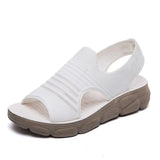 Women Summer Daily Knitted Fabric Chunky Sole Sandals