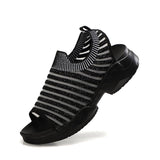 Women Summer Knitted Fabric Open Toe Sandals