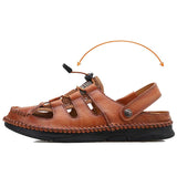 Men's Sandals Sewing Velcro Round Toe Shoes