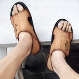 Men Summer Open Toe Leather Daily Sandals